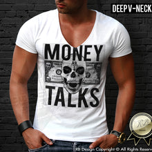 deep v neck skull t-shirt