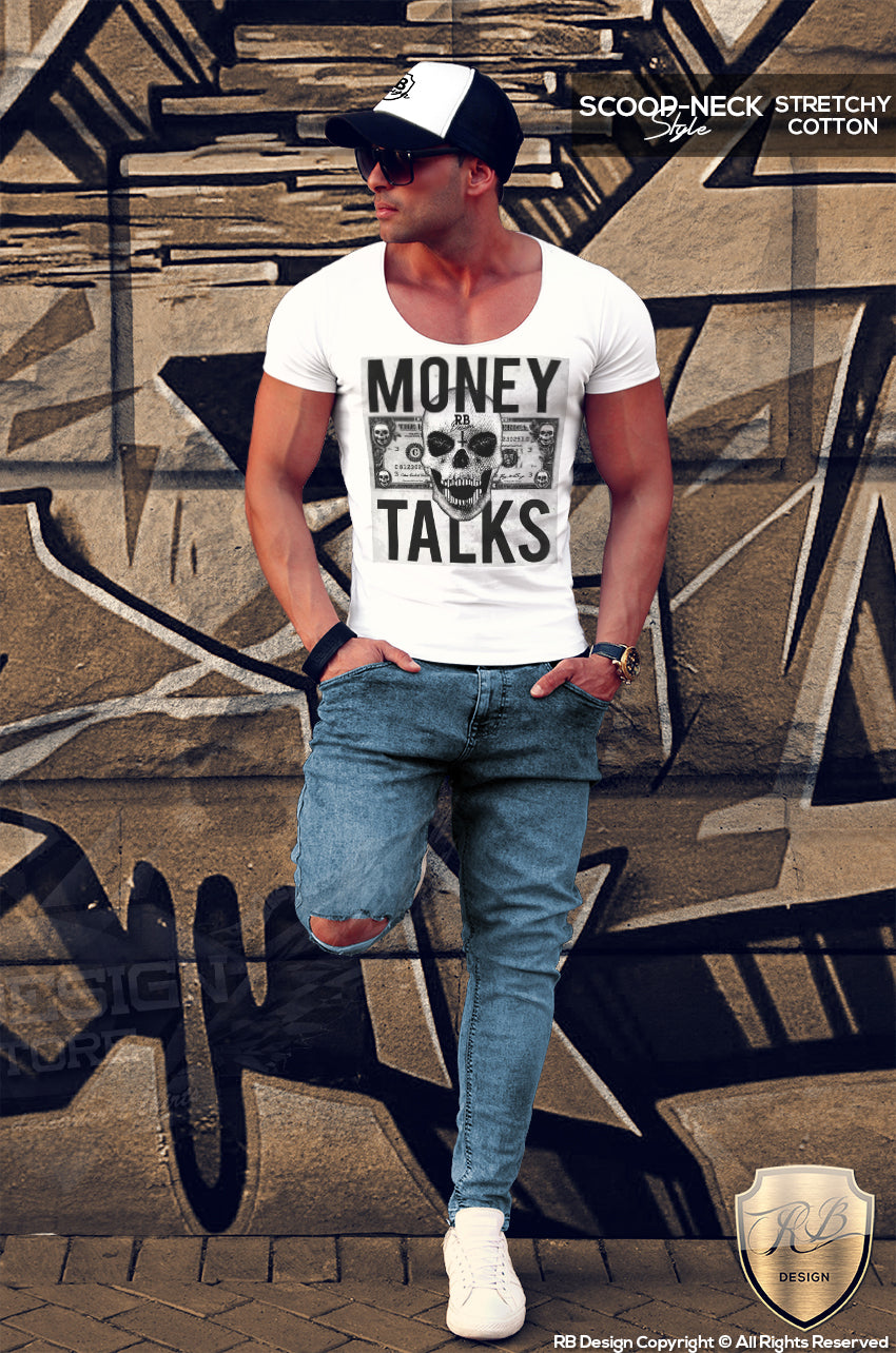 money talks graphic tee scoop neck