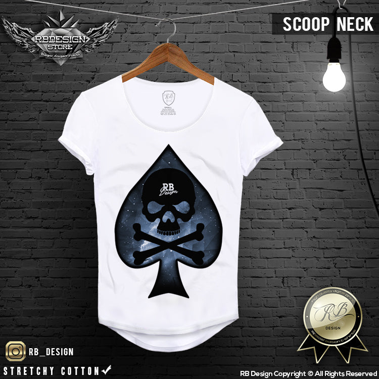 designer skull spades t-shirt