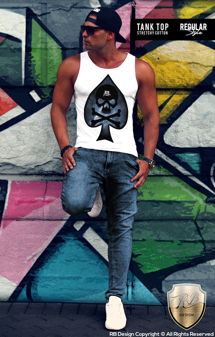 spades skull tank top