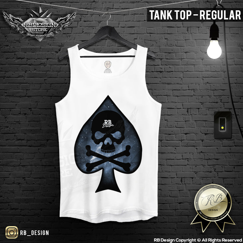 galaxy blue spades tank top