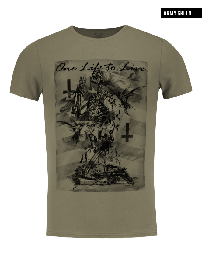 khaki mens skeleton prayer designers t shirt
