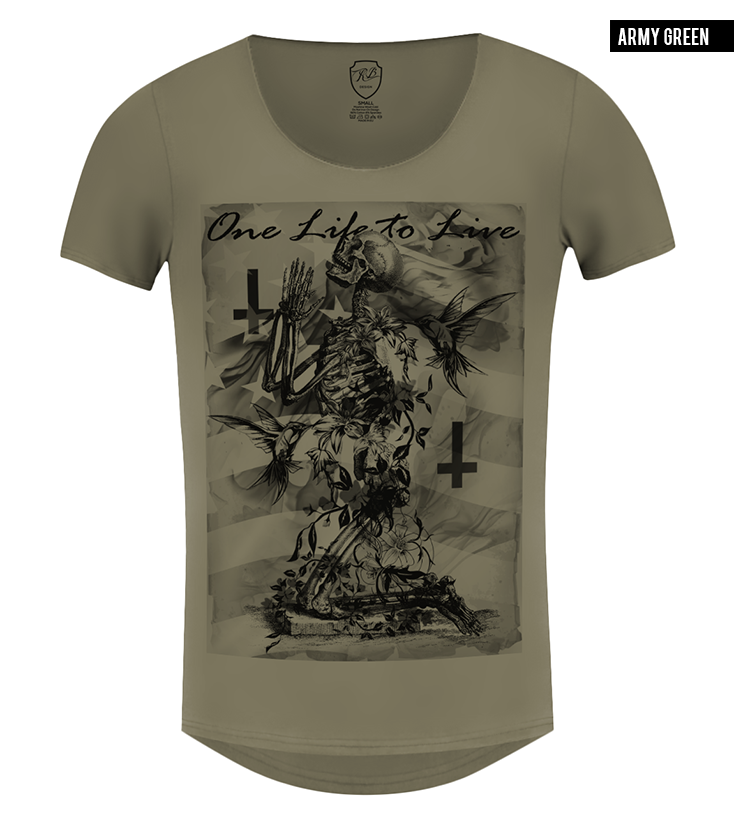 mens fashion designer t shirt khaki 