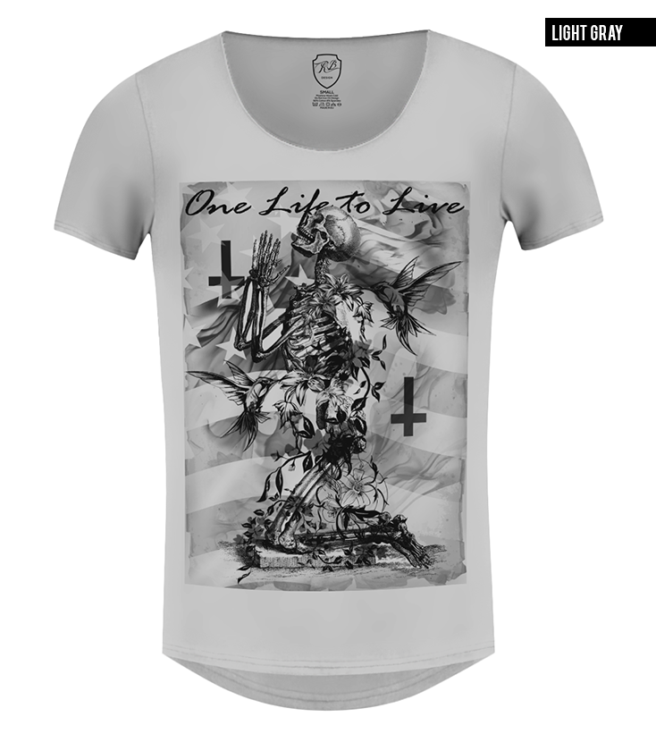 rb design skeleton mens graphic tee gray 