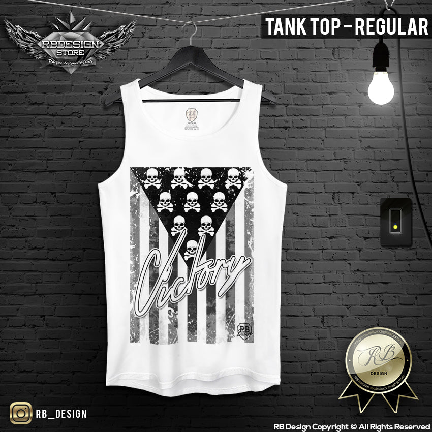 Men's Skull Flag T-shirt Victory Army Warrior Tank Top MD690 B