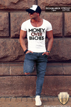 muscle fit t-shirt money over bitches
