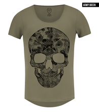 RB design khaki mens fashion t shirt skull