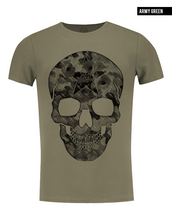 khaki army green skull t shirt rb design