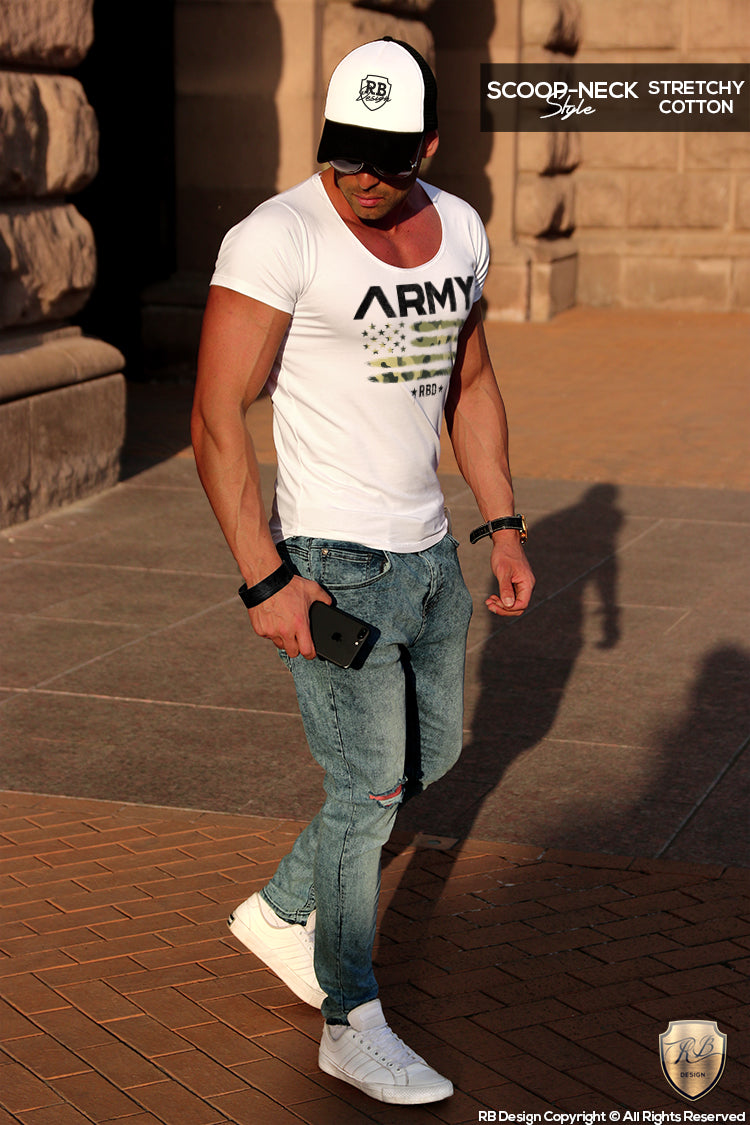 scoop neck muscle fit shirts