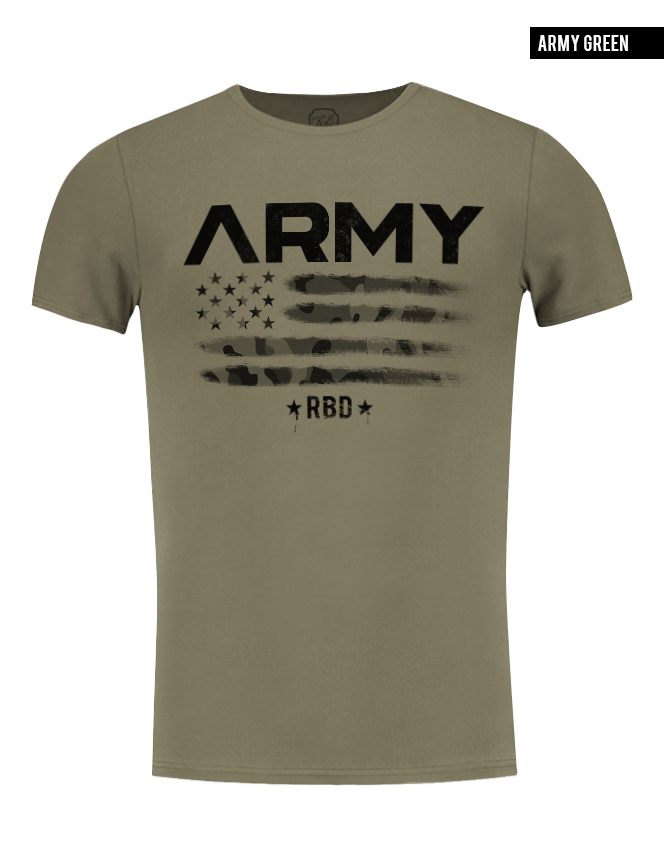rb design t shirt army fashion khaki tee