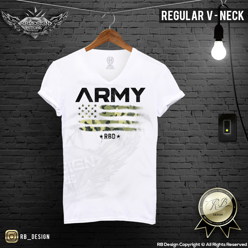 v neck army graphic tee