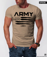 Men's T-shirt ARMY Fashion Khaki Gray Beige Muscle Fit Tees / Color Option / MD711 B