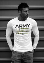 Mens Long Sleeve T-shirt "ARMY" Camouflage Flag MD711