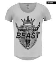 mens gray t shirt beast cool design tees