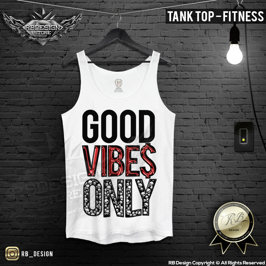 good vibes training tank top for men