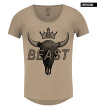 Men's T-shirt "BEAST" Scoop Neck Muscle Tee Khaki Gray Beige / Color Option / MD730