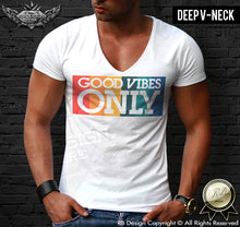 Men's T-shirt Good Vibes Only Wording Summer Beach Tank Top MD738