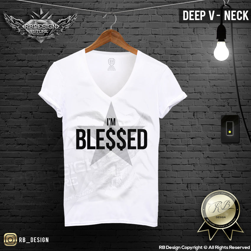 deep v neck graphic tee