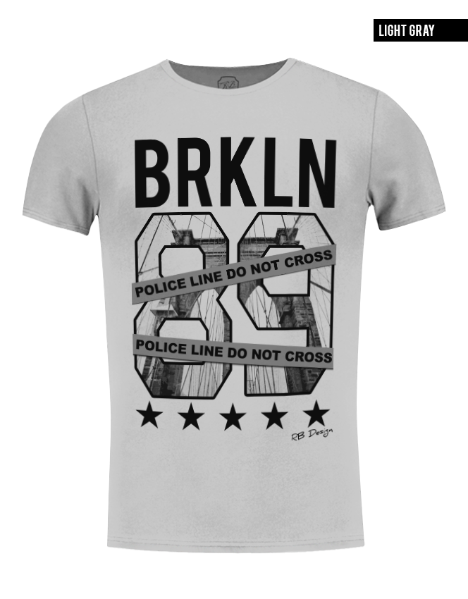 rb design mens gray t shirt with print