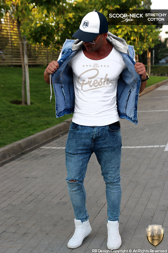mens trendy summer fresh printed tees