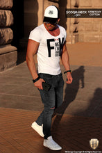 scoop neck mens fashion tees