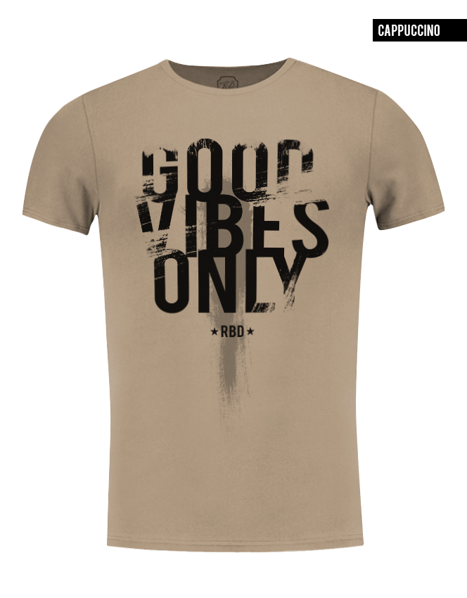 good vibes only crew neck slim fit tee shirts