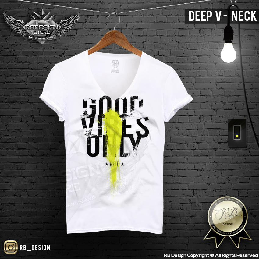 deep v neck fitted shirts