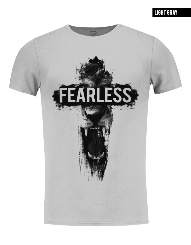 gray crew neck lion t-shirt