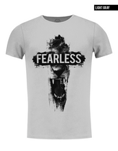 gray crew neck lion t-shirt