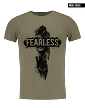 crew neck khaki lion mens t-shirt
