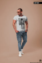 Men's Slogan T-shirt "It Was All a Dream" Khaki Gray Beige Tees / Color Option / MD804