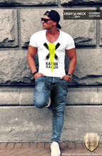 deep v neck graphic tee