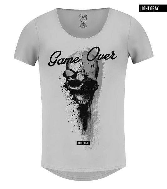 scoop neck designer skull t-shirt