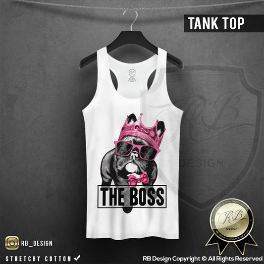 THE BOSS French Bulldog Women's T-shirt Ladies Dog Tank Top WD085