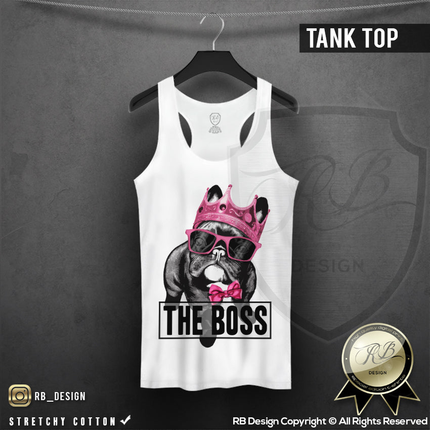 THE BOSS French Bulldog Women's T-shirt Ladies Dog Tank Top WD085