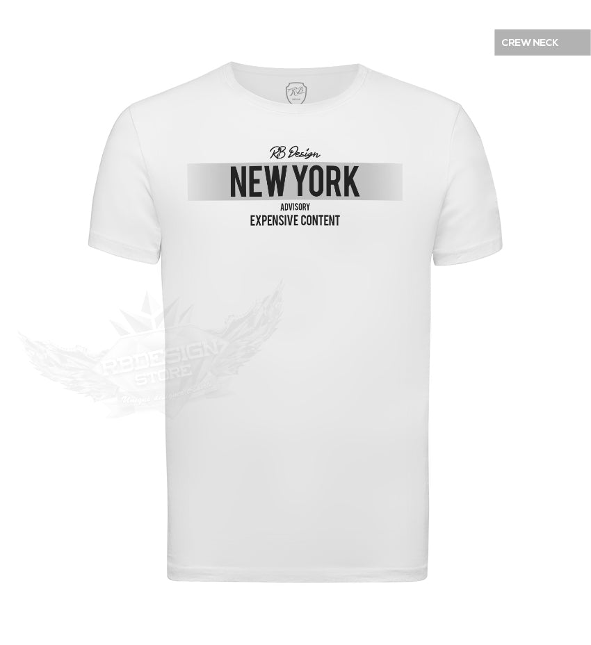 New York Advisory Mens White Slim Fit T-shirt MD866