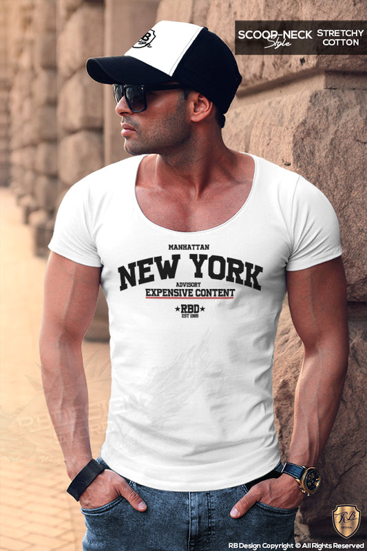 scoop neck slim fit t-shirt muscle