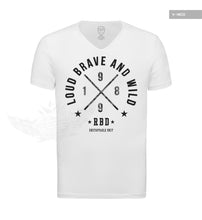 Men's White T-shirt Loud Brave and Wild MD871