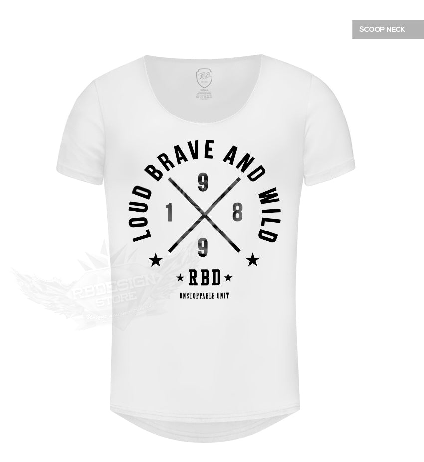 Men's White T-shirt Loud Brave and Wild MD871