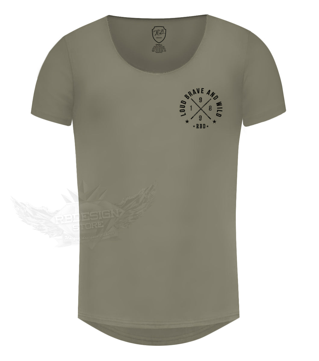 Khaki Beige Pocket Style Casual Mens T-shirt / Color Option / MD871