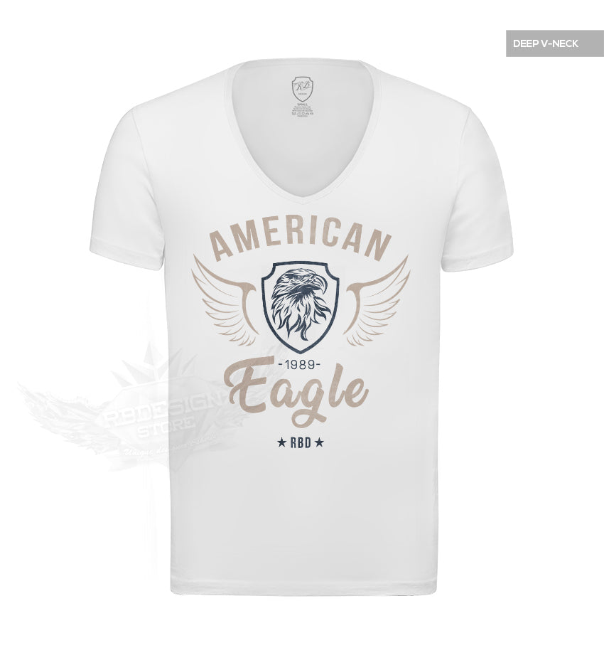 American Eagle Mens White T-shirt Colorful MD872