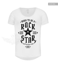 Mens White T-shirt Born To Be a Rock Star MD873
