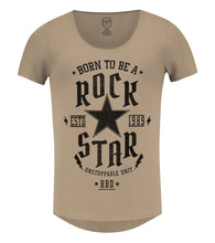 Men's T-shirt Born To be a Rock Star Khaki Beige Gray / Color Option / MD873