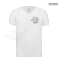 Mens White T-shirt RB Design Pocket Style GRAY MD874G