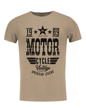 Vintage Style Motorcycle Men's T-shirt Gray Beige Khaki / Color Option / MD875