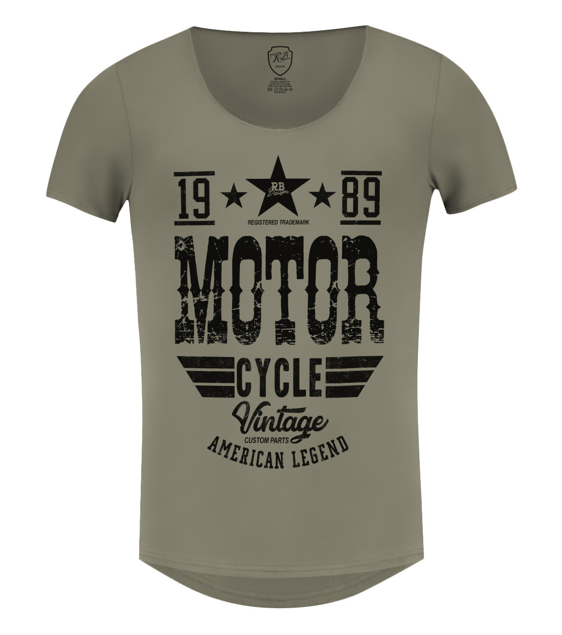 motorcycle mens t-shirt Khaki green