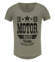 motorcycle mens t-shirt Khaki green