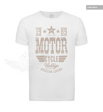 Mens Vintage Motorcycle White T-shirt MD875