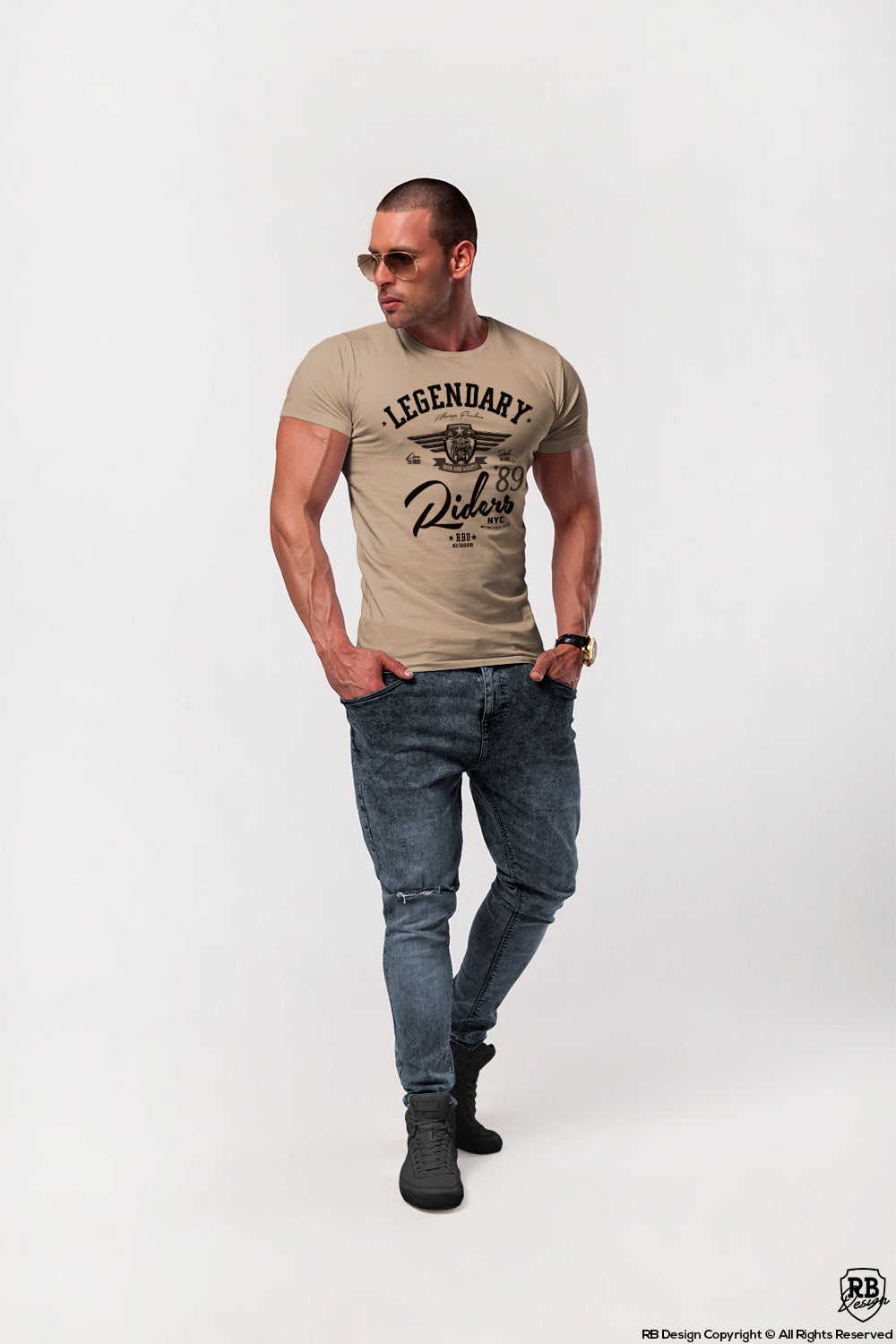 crew neck beige t-shirt