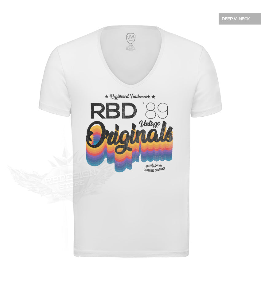 Men's White T-shirt RBD Originals Vintage Style MD879